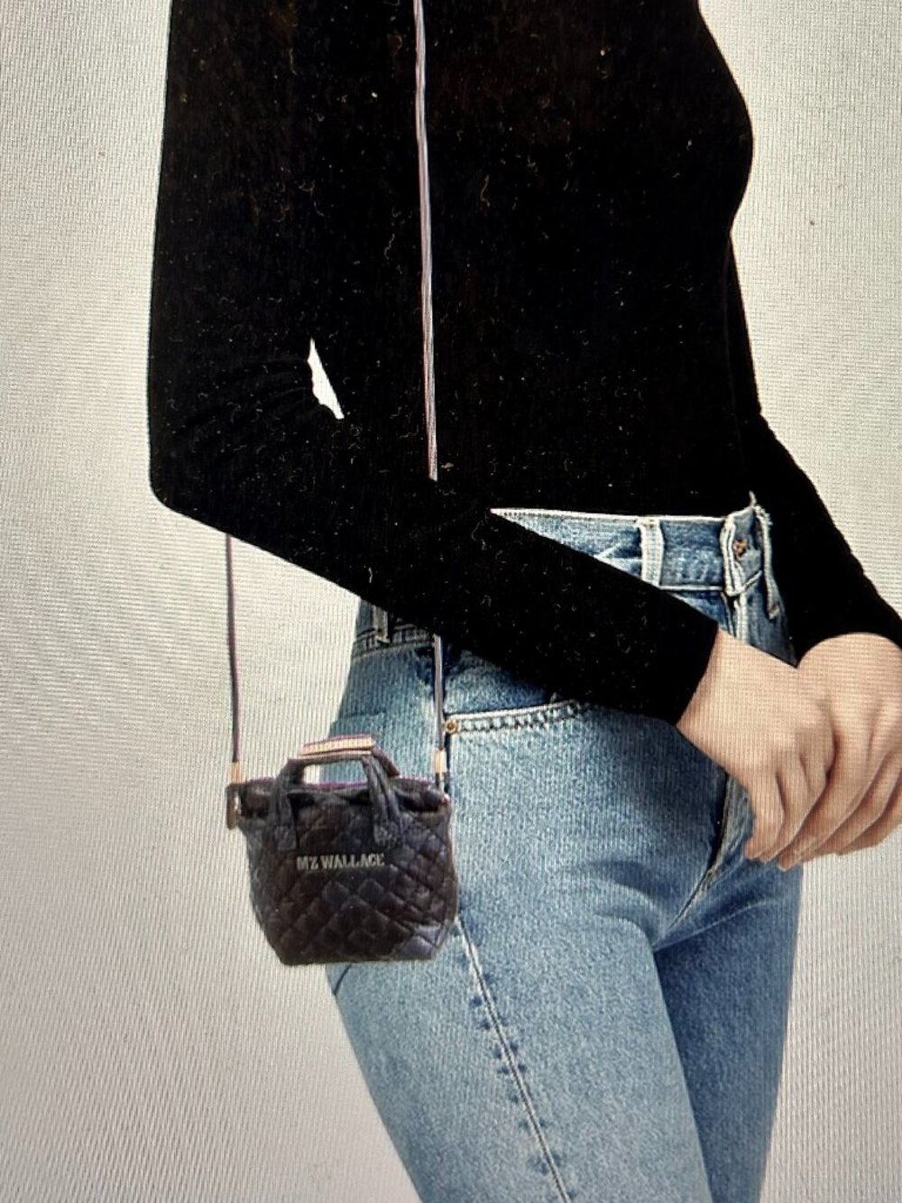 MZ WALLACE Tiny Metro Tote Anthracite Metal NWT